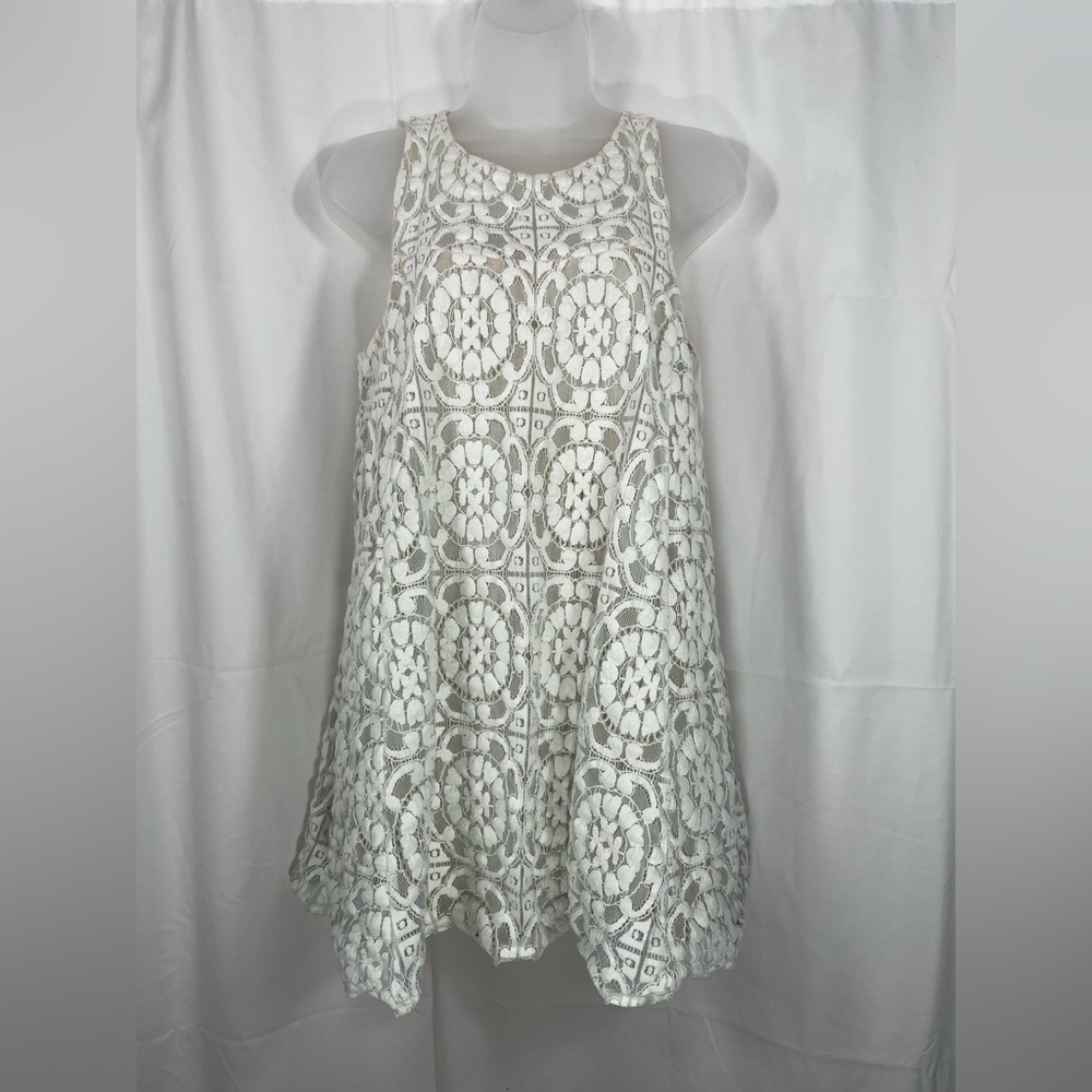 Free People Cream Lace Detail Sleeveless Tunic or Mini Dress.